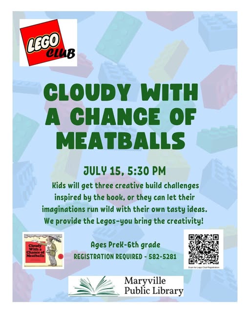 Maryville library graphic for Lego Club